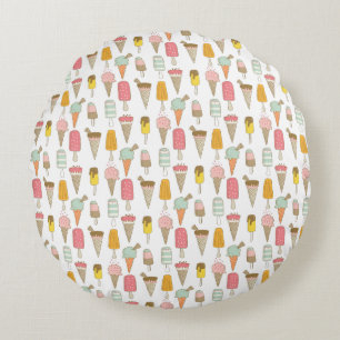 Ice Cream Shop Novelty Pillow Rund Kudde