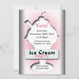 Ice Cream Silhouette Party-inbjudningar Inbjudningar