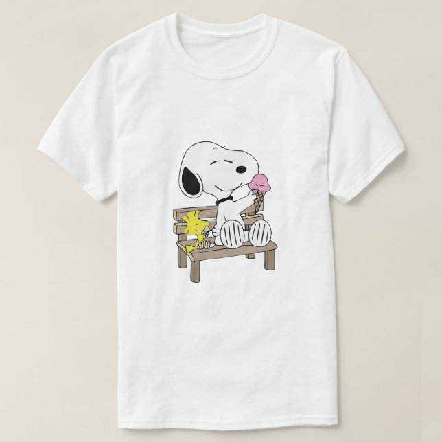 Ice Cream Snoopy Woodstock T Shirt (Design framsida)