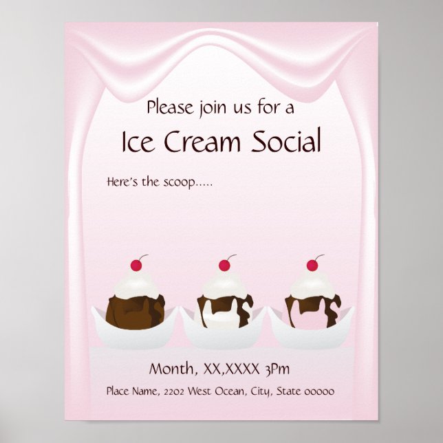 Ice Cream Social annnouncement Poster (Framsidan)