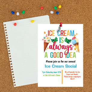 Ice Cream Social Inbjudningar