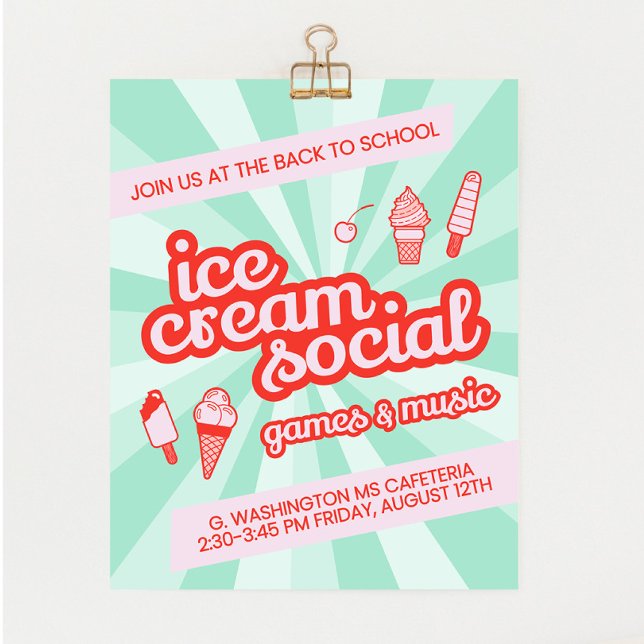 Ice Cream Social Party Flyer (Skapare uppladdad)