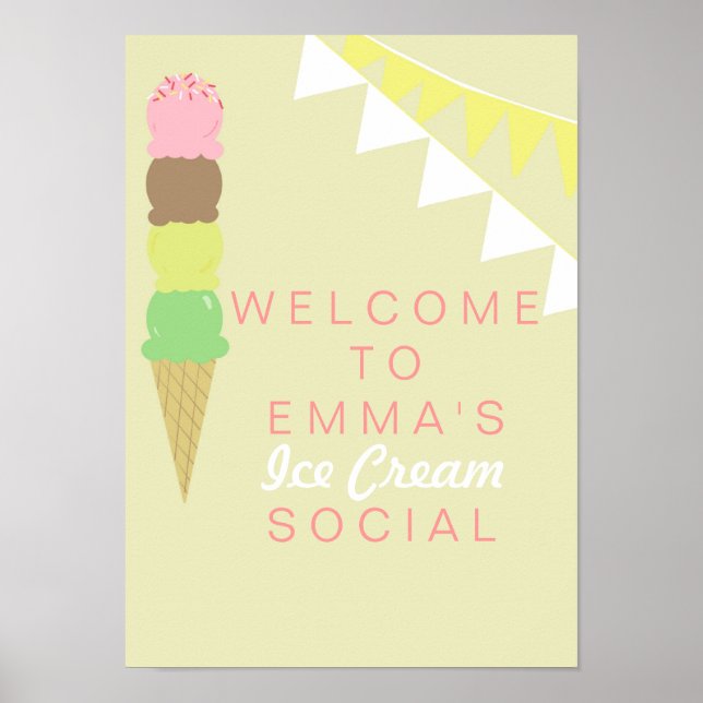Ice Cream Social Party Poster (Framsidan)