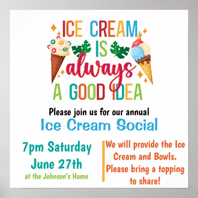 Ice Cream Social Poster (Framsidan)