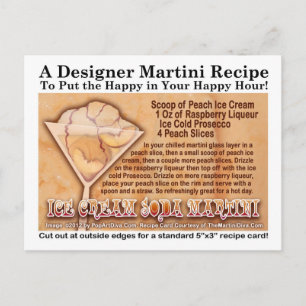 Ice Cream Soda Martini Recipe-vykort Vykort