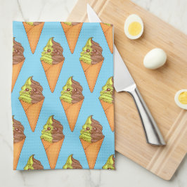 Ice Cream Soft Matcha Grönt Tea Dessert Kökshandduk