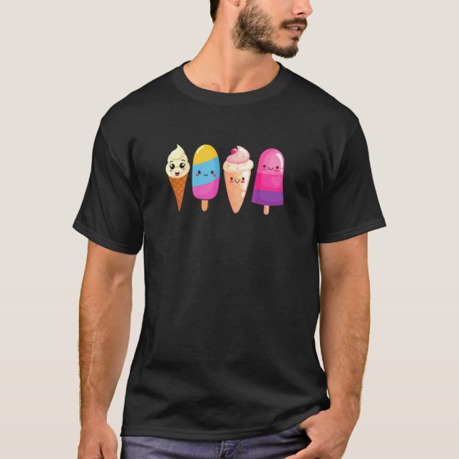 Ice Cream Sommar Sweet Dessert Manar Kvinnor T Shirt (Framsida)