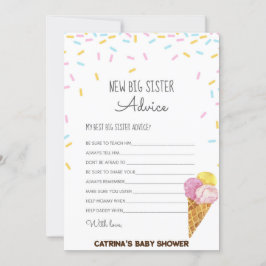 Ice Cream Sprinkle Baby Shower - Editable Namn, 5x Inbjudningar