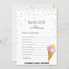Ice Cream Sprinkle Baby Shower - Editable Namn, 5x Inbjudningar