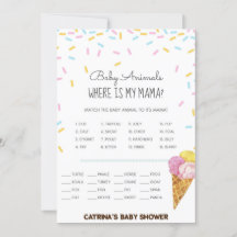 Ice Cream Sprinkle Baby Shower - Editable Namn, 5x