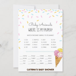 Ice Cream Sprinkle Baby Shower - Editable Namn, 5x Inbjudningar