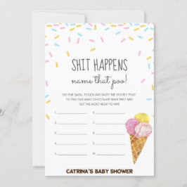 Ice Cream Sprinkle Baby Shower - Editable Namn, 5x Inbjudningar