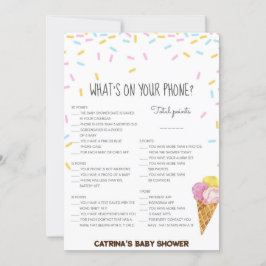 Ice Cream Sprinkle Baby Shower - Editable Namn, 5x Inbjudningar