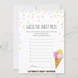 Ice Cream Sprinkle Baby Shower - Editable Namn, 5x Inbjudningar