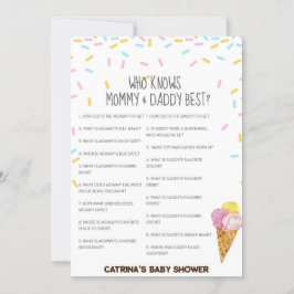 Ice Cream Sprinkle Baby Shower - Editable Namn, 5x Inbjudningar