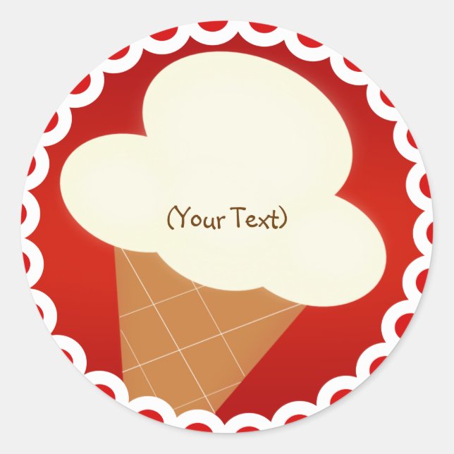 Ice Cream Sticker Runt Klistermärke (Framsida)