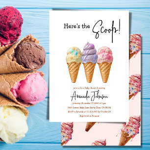 Ice Cream Summer hit Scoop Sweet Baby Shower Inbjudningar