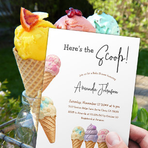 Ice Cream Summer hit Scoop Sweet Baby Shower Inbjudningar