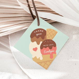 Ice Cream Sundae Barns födelsedag Tack Gåvor Etiketter