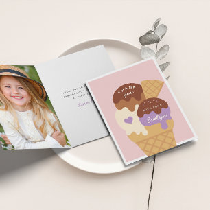 Ice Cream Sundae Barns födelsedag Tack Kort