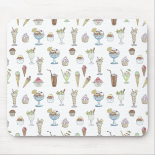 Ice Cream Sundae Collage Cute Mönster Musmatta