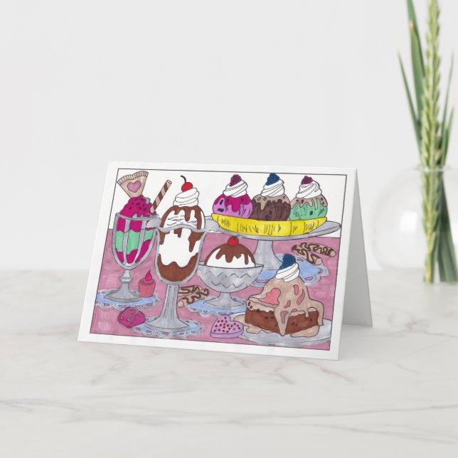 Ice Cream Sundae-födelsedagskort Kort (Framsida)