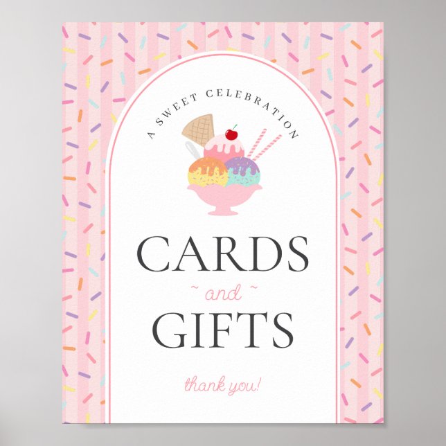 Ice Cream Sundae Heres the Scoop Cards & Gifts Poster (Framsidan)