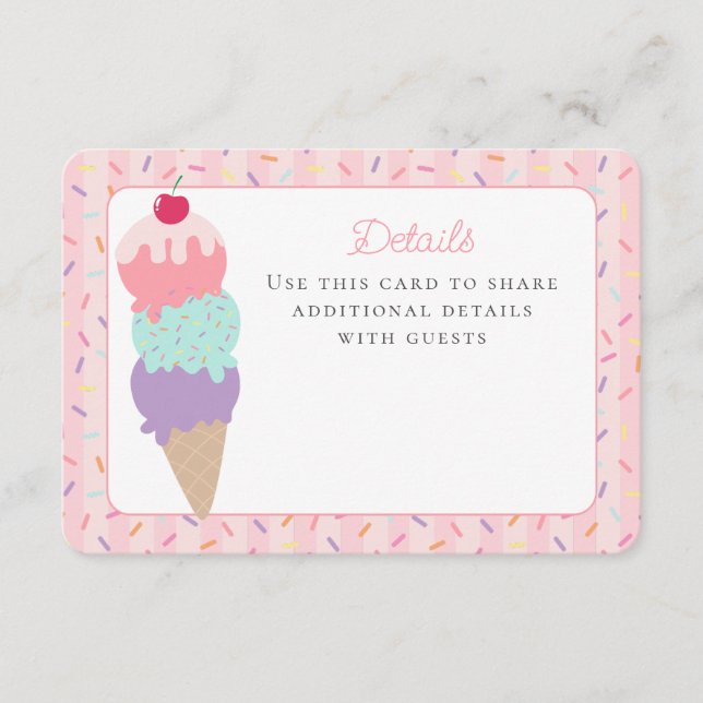 Ice Cream Sundae Heres the Scoop Details Infoga Tilläggskort (Framsida)