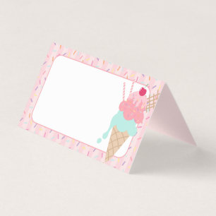 Ice Cream Sundae Heres the Scoop Place Cards Kort