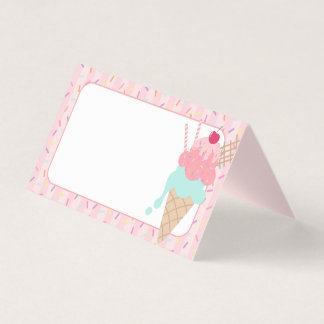 Ice Cream Sundae Heres the Scoop Place Cards Kort