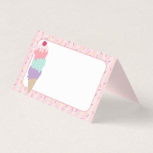 Ice Cream Sundae Heres the Scoop Place Cards Kort