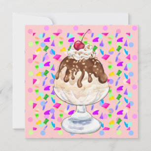 Ice Cream Sundae Inbjudningar