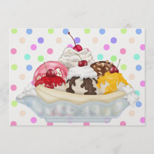 Ice Cream Sundae Inbjudningar