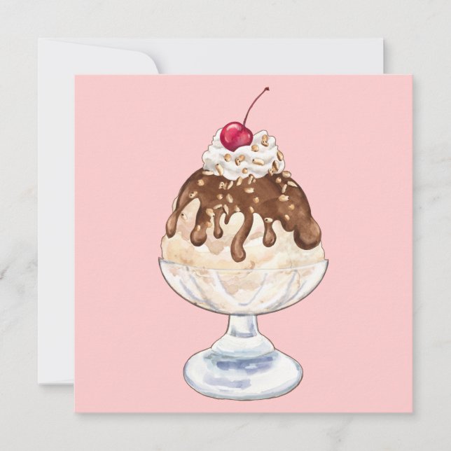 Ice Cream Sundae Inbjudningar (Framsida)