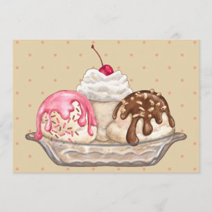 Ice Cream Sundae Inbjudningar