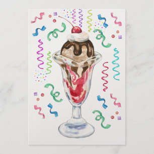 Ice Cream Sundae Inbjudningar