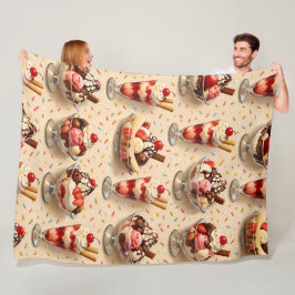 Ice cream sundae premium fleecefilt