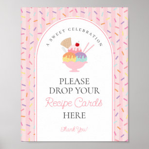 Ice Cream Sundae Scoopup ett Recept Sign Poster