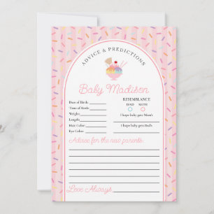 Ice Cream Sundae Sprinkled Advice for Baby Card Inbjudningar