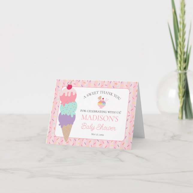 Ice Cream Sundae Sprinkled Baby - tackkort (Framsida)