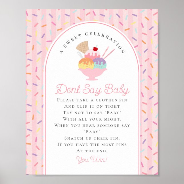 Ice Cream Sundae Sprinkled med Baby Dont Säg Baby Poster (Framsidan)
