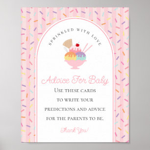 Ice Cream Sundae Sprinkled with Kärlek Baby Advice Poster