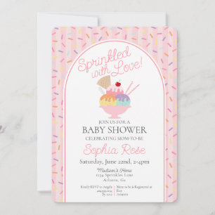 Ice Cream Sundae Sprinkled with Kärlek Baby Shower Inbjudningar