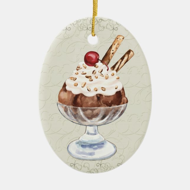 Ice Cream Sundae - SRF Julgransprydnad Keramik (Framsidan)