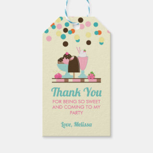 Ice Cream Sundae Summery Treats Party Tack Presentetikett