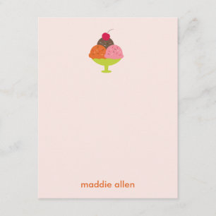 Ice Cream Sundae Tack Cards (Rosa) Kort