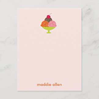 Ice Cream Sundae Tack Cards (Rosa) Kort