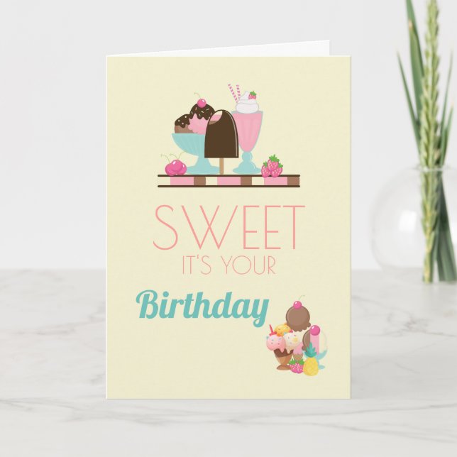 Ice Cream - Sweet Birthday Kort (Framsida)