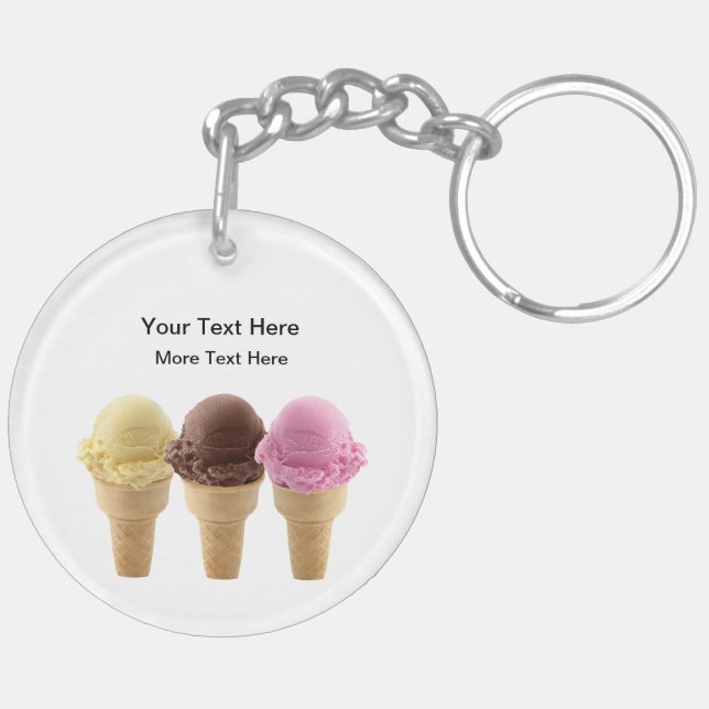 Ice Cream Sweet Business Promochains Keychains (Vänster Baksida)