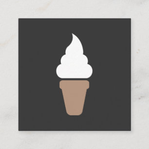 Ice Cream Swirl Icon grått Fyrkantigt Visitkort